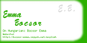 emma bocsor business card